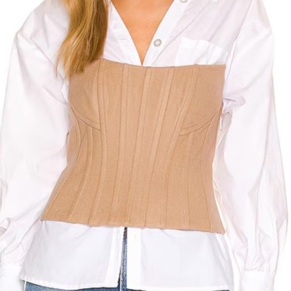 Revolve LPA Maddalena Corset Top Camel Strapless Bustier - Picture 9 of 9